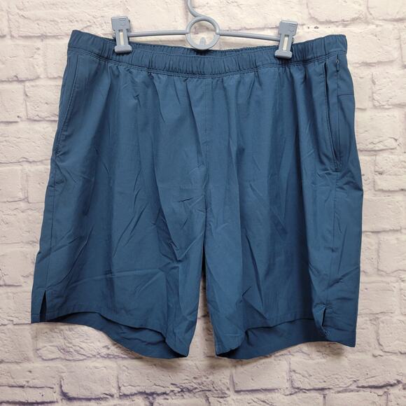 North Face Mens Blue Shorts Size XXL Swim Trunks Fast Dry Performance Zip Pocket - Picture 1 of 7
